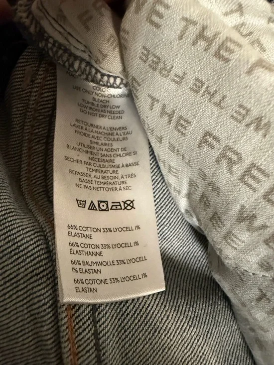 Free People We The Free Panel Straight Leg Jeans Size 28 Raw Hem Light Wash - Picture 3 of 4